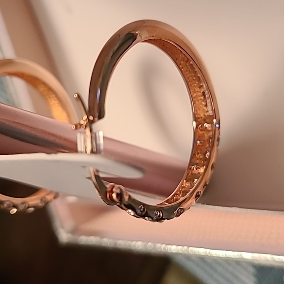 CHRYSTINA GENUINE CRYSTAL HOOP EARRINGS - Picture 5 of 13